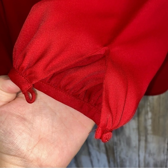 Loft Red Long Sleeve Blouse - Picture 2 of 4